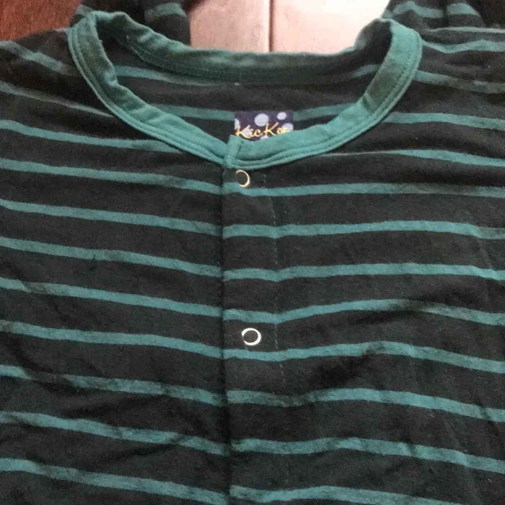 Kickee pants bay and tundra‎ stripe footie 2T